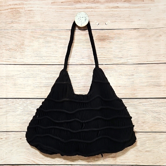 💟 Universal Thread Soft Boho Over The Shoulder Black Women's Bag - Picture 1 of 9
